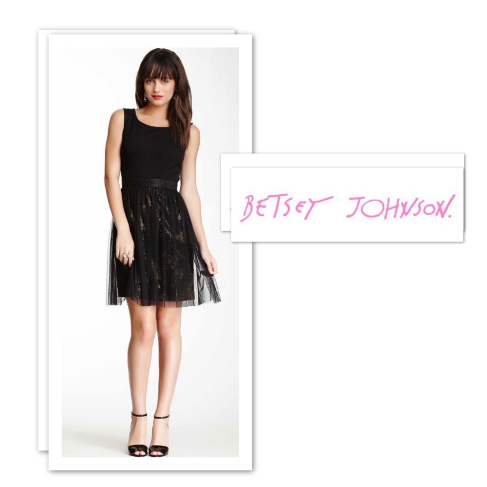Betsey Johnson Twofer Tutu Little Black Tulle Dress